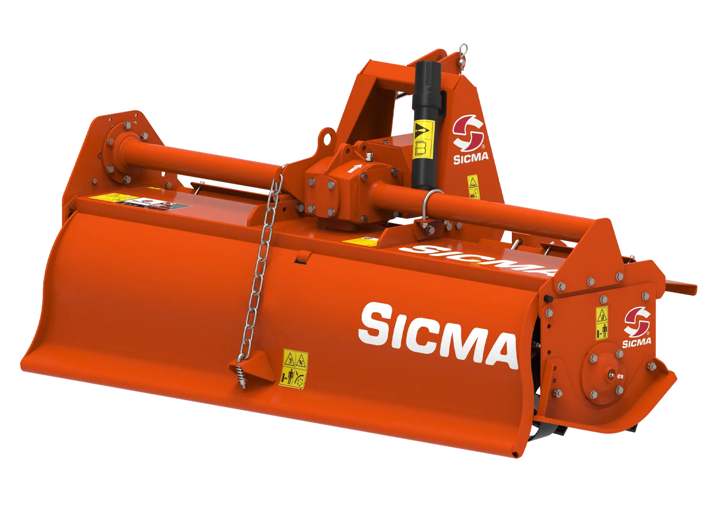 Vista posteriore fresatrice SICMA senza numerazioni, evidenziata la struttura robusta e il rullo posteriore