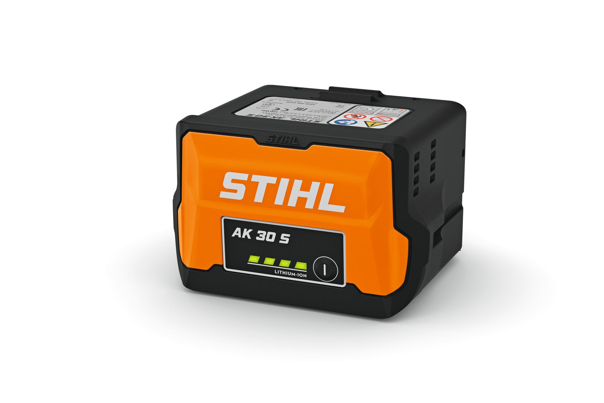 Vista laterale della batteria Stihl AK 30 S
