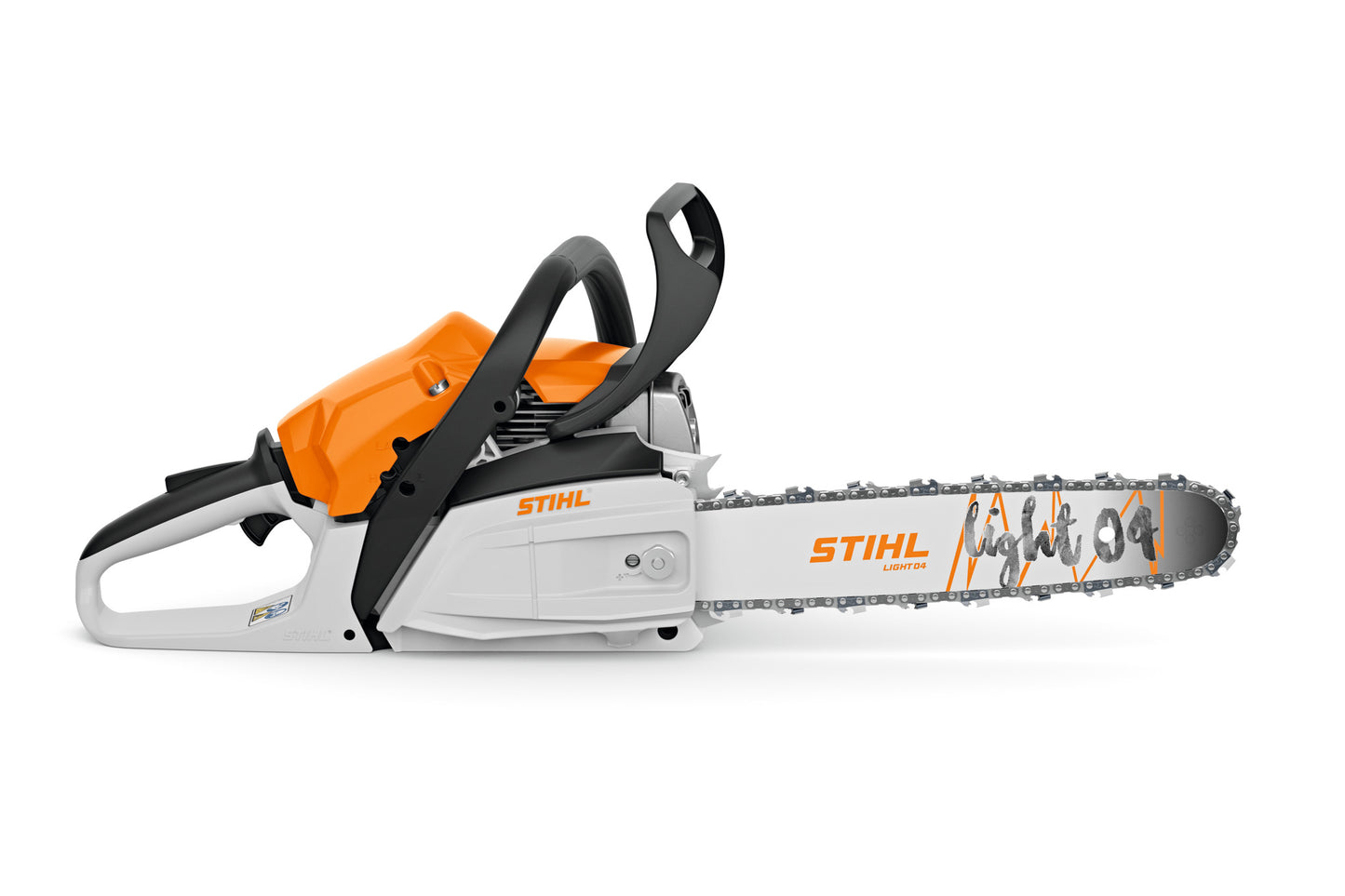 Vista laterale della motosega STIHL MS 212, potenza e prestazioni