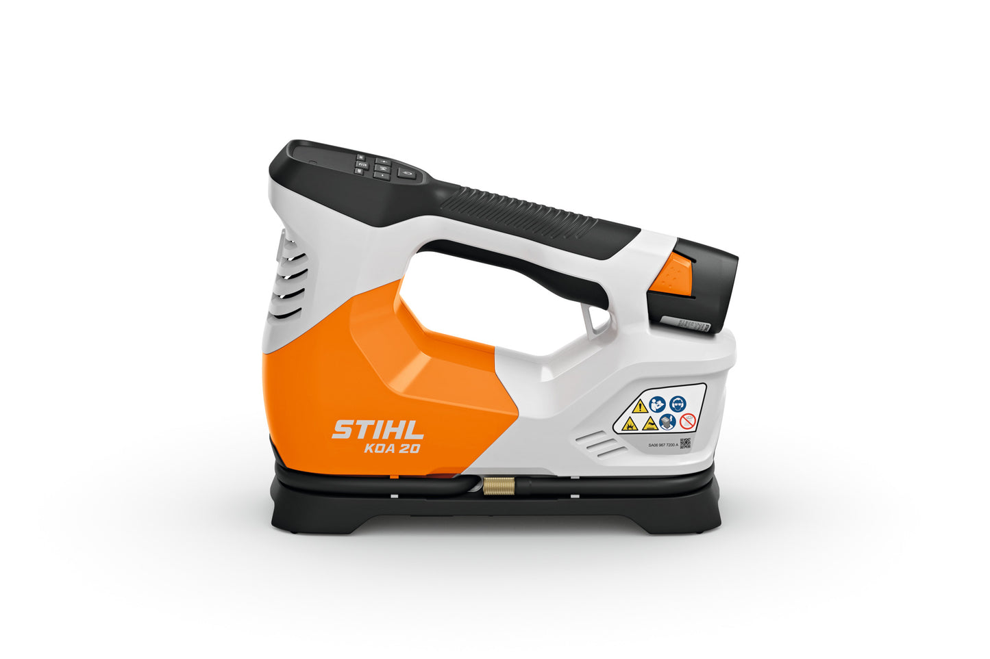 Vista laterale del compressore a batteria Stihl KOA 20