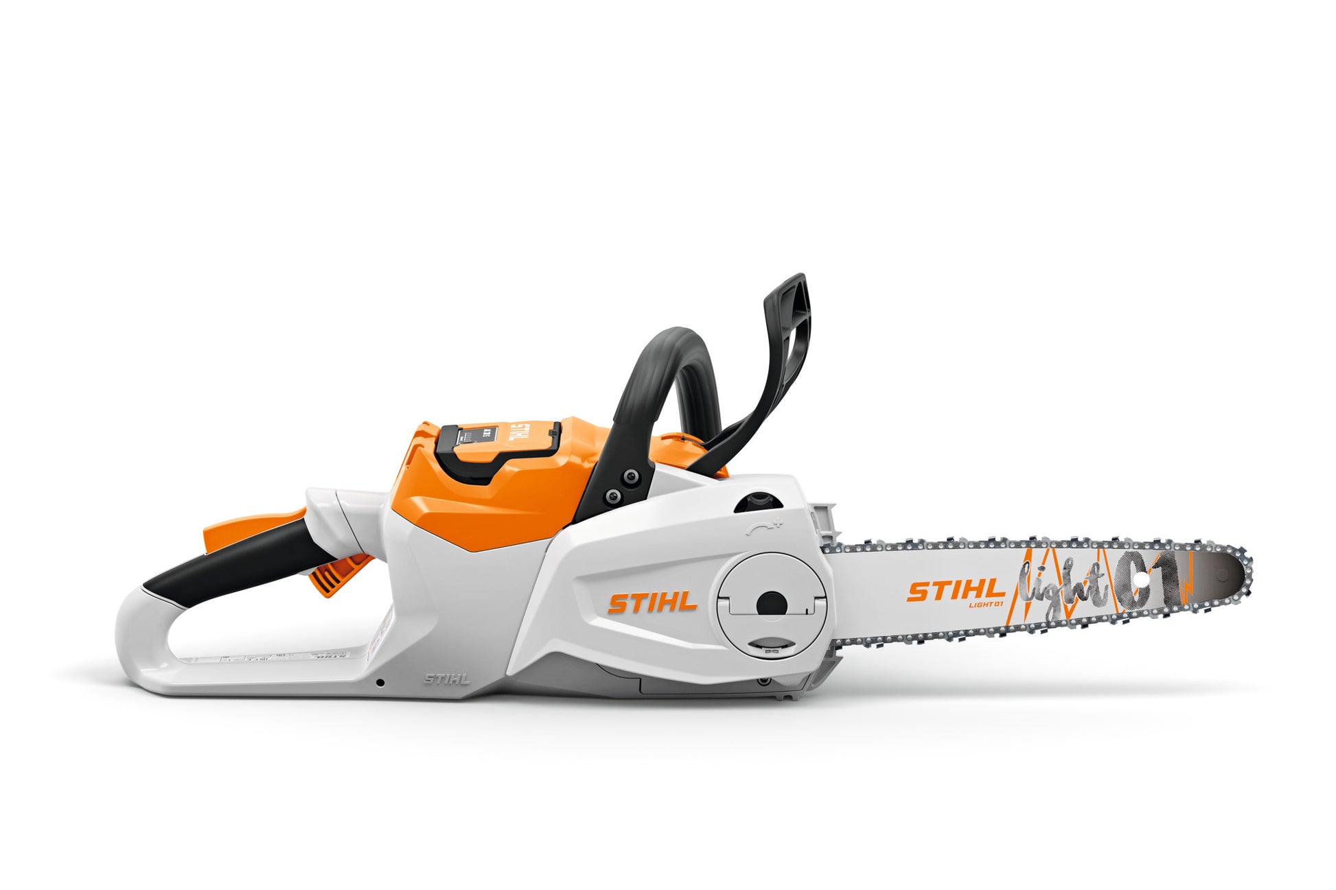 Vista laterale della motosega a batteria STIHL MSA 80 C-B