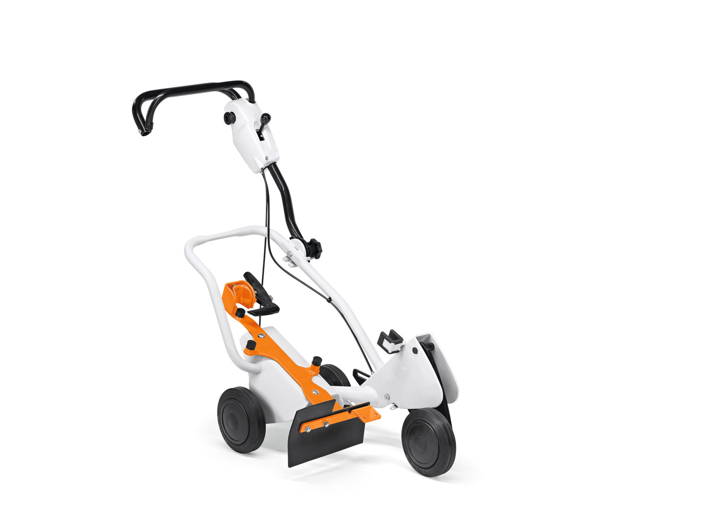 Carrello guida FW 20 di Stihl utilizzato con una troncatrice, garantisce tagli precisi e al millimetro.