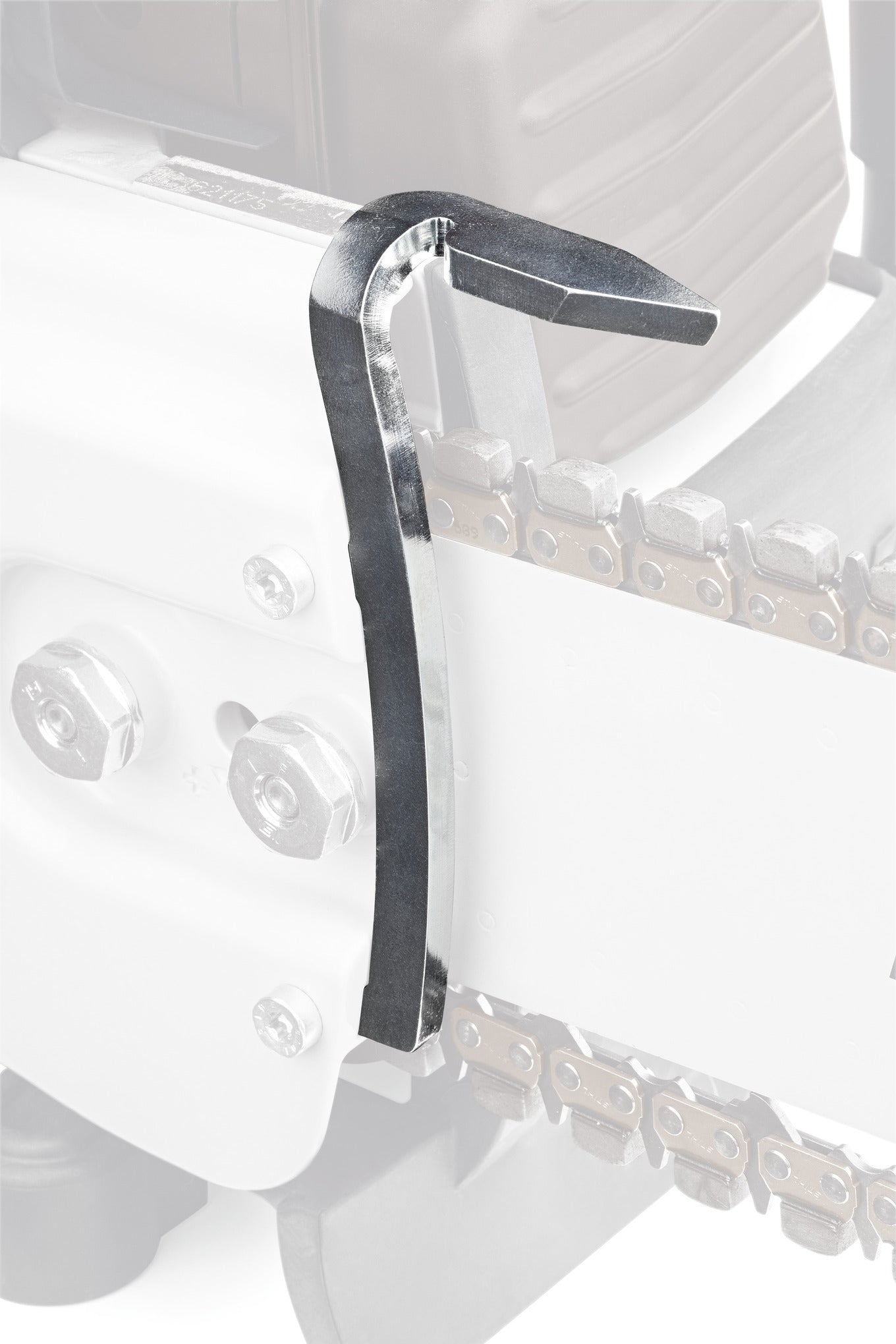 Artigli-guida per taglio in acciaio zincato su sfondo bianco