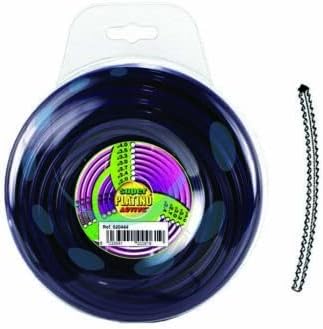 Filo decespugliatore professionale in nylon, colore nero, confezione da 15 metri, adatto per taglio erba e manutenzione giardino. Alta resistenza e durata, compatibile con la maggior parte dei decespugliatori.