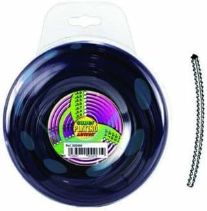 Filo decespugliatore professionale in nylon, colore nero, confezione da 15 metri, adatto per taglio erba e manutenzione giardino. Alta resistenza e durata, compatibile con la maggior parte dei decespugliatori.