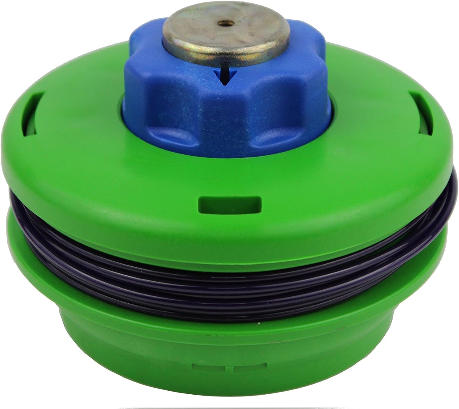 Testina di ricambio per decespugliatore, compatibile con vari modelli. Colore verde e blu, con filo di nylon nero. Ideale per taglio erba e manutenzione giardino. Facile da installare e resistente all'usura. Accessorio indispensabile per giardinaggio.