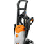 Vista frontale dell'Idropulitrice Stihl RE 90, con design compatto