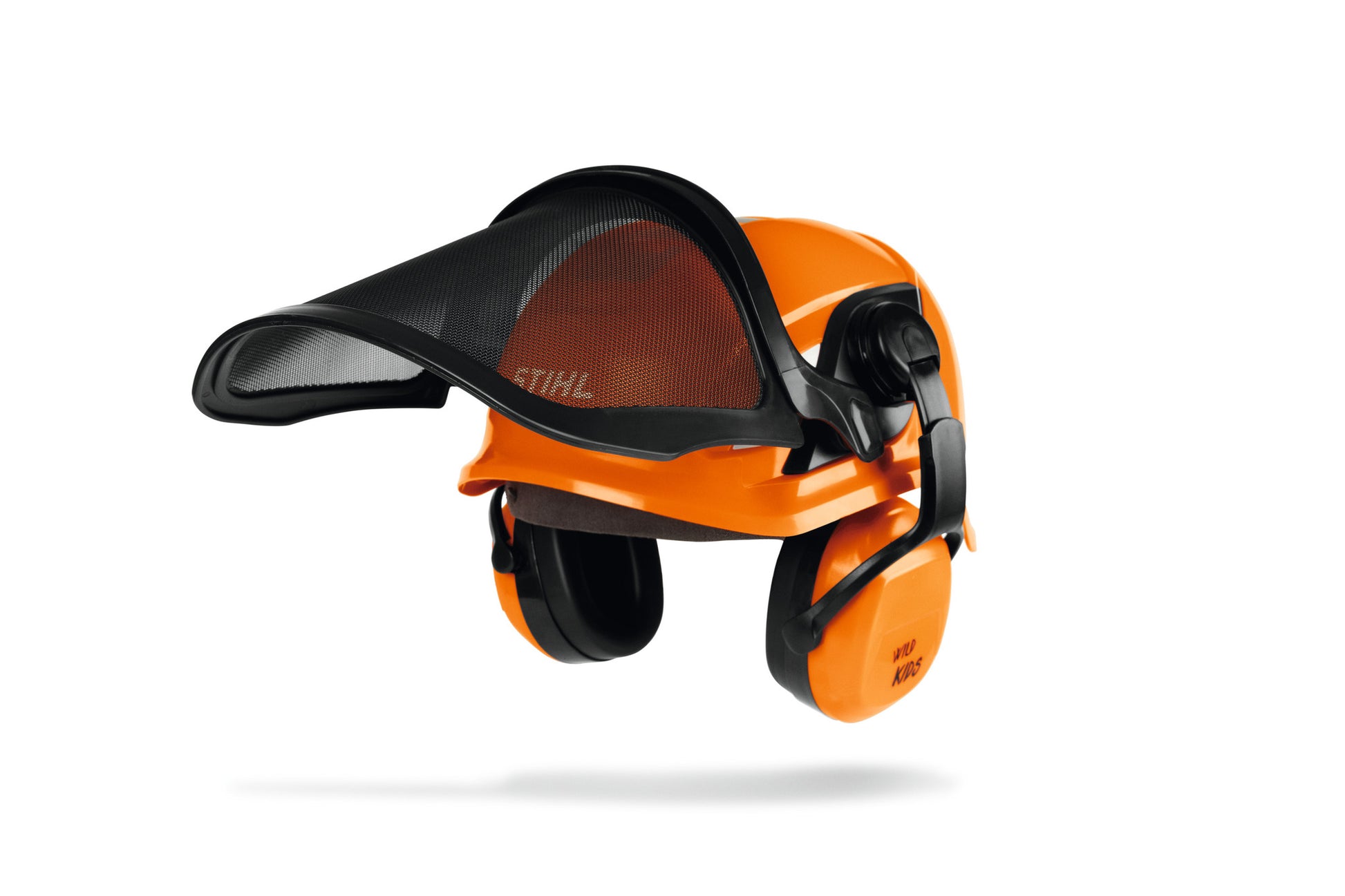 Casco giocattolo STIHL con paraorecchie ripiegabili