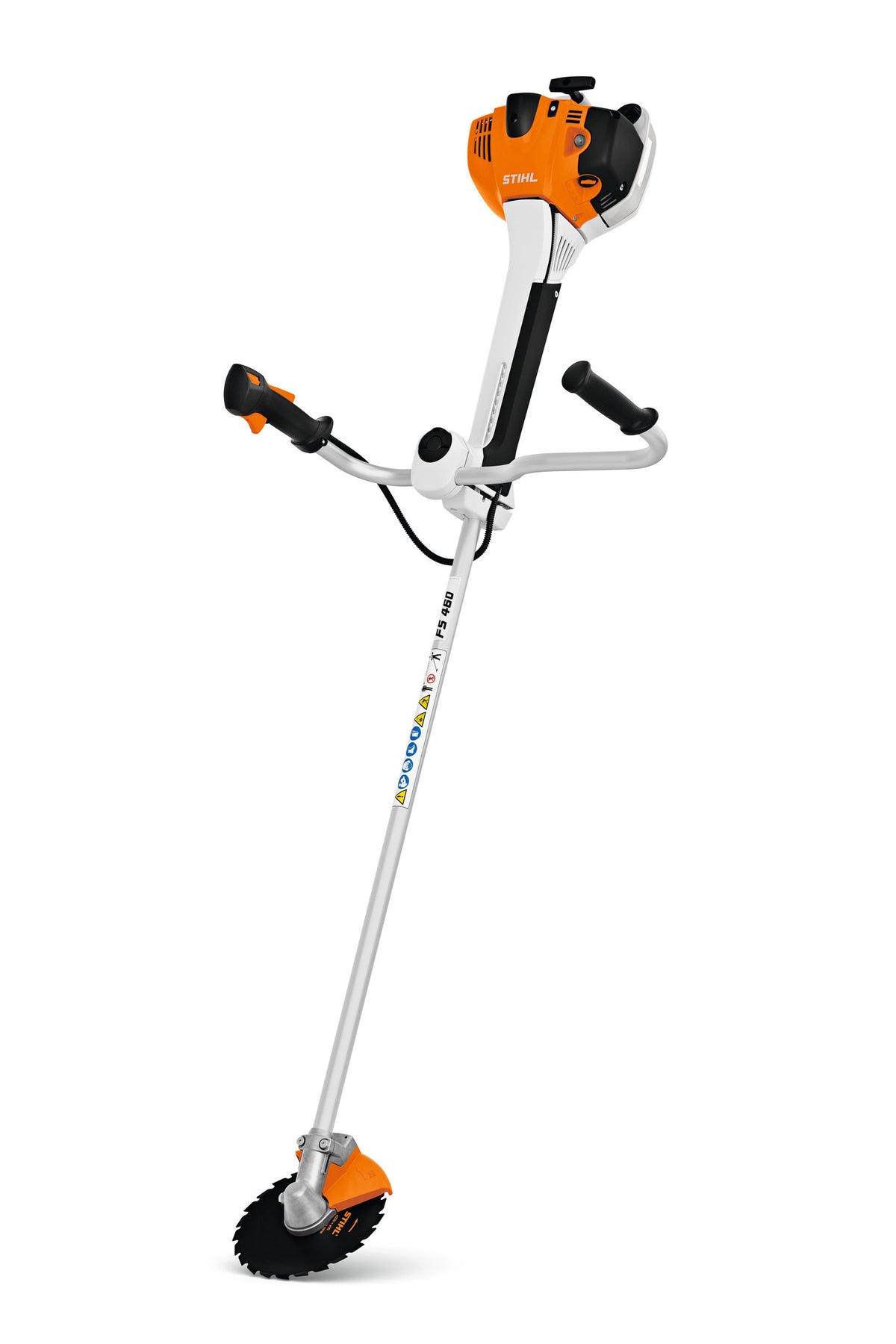 Decespugliatore Stihl FS 460 in posizione laterale con manubrio visibile