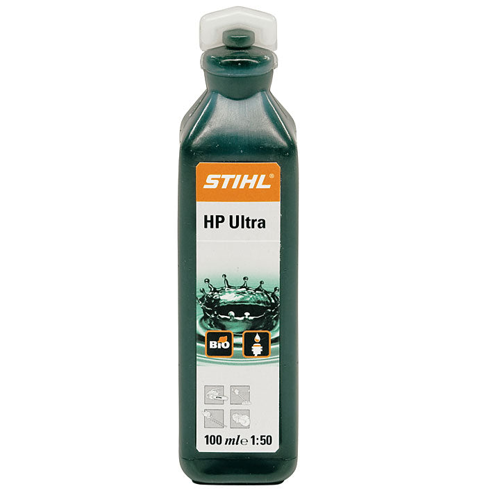 Immagine laterale di una bottiglia di Olio motore - HP Ultra Stihl