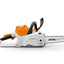 Motosega STIHL MSA 160 C-B in vista laterale con catena visibile