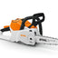 Motosega STIHL MSA 160 C-B appoggiata su terreno