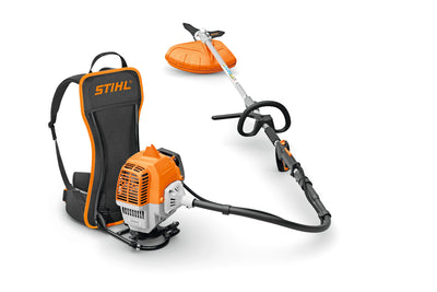 Decespugliatore spalleggiato STIHL FR 235 con impugnatura ergonomica e schienale imbottito