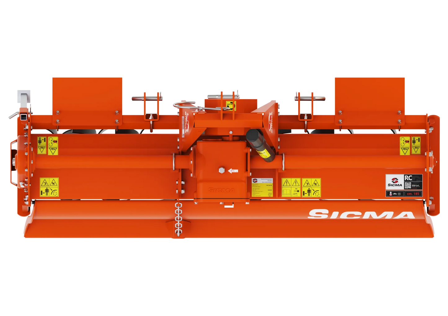 Vista dall’alto fresatrice SICMA RC che mostra il riduttore centrale e barra superiore
