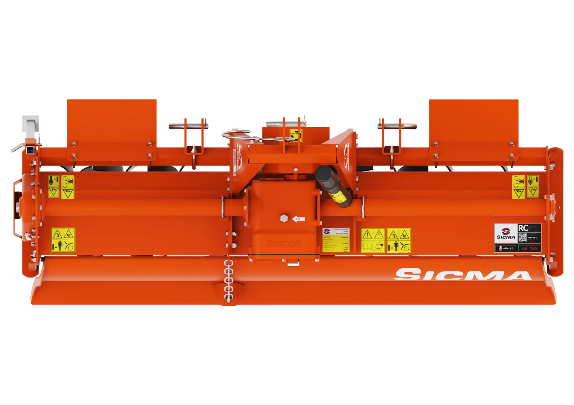 Vista dall’alto fresatrice SICMA RC che mostra il riduttore centrale e barra superiore
