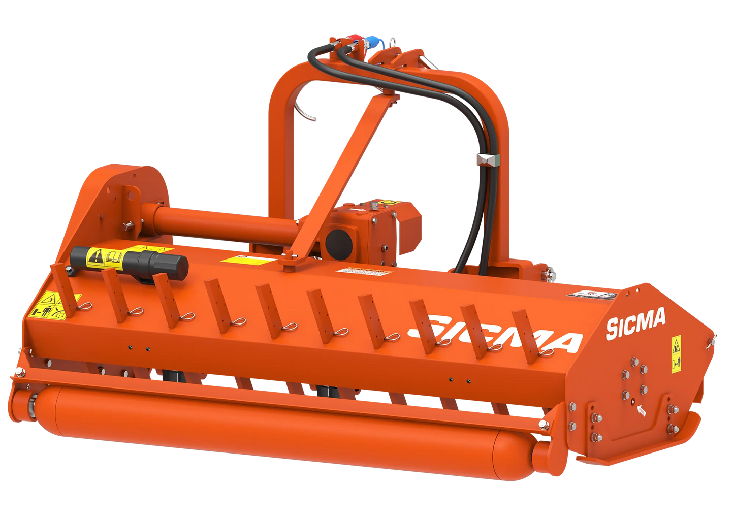 Trinciatrice Sicma SL 155 Spostabile vista posteriore, con particolare del rullo regolabile e telaio robusto.