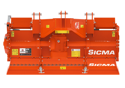 Vista dall'alto della fresatrice SPR 185 che mostra la disposizione simmetrica delle componenti e le protezioni superiori
