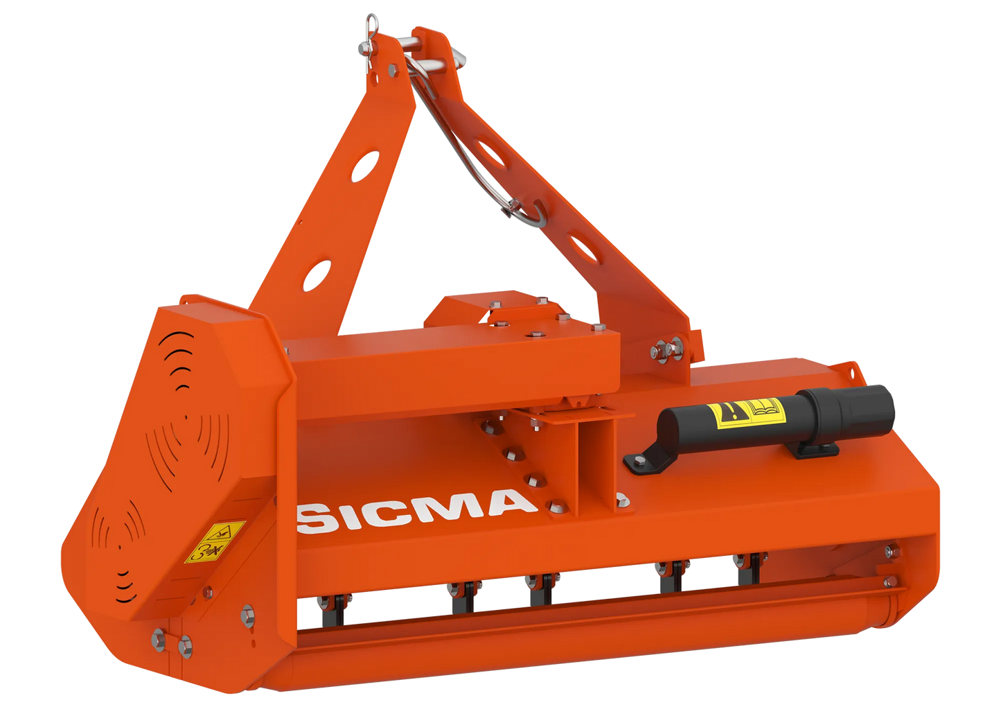 Trinciatutto Sicma TA visto da dietro, attacco a tre punti e rullo stabilizzatore ben visibili.