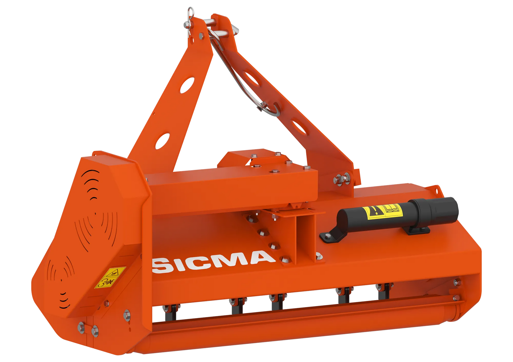 Trinciatutto Sicma TA visto da dietro, attacco a tre punti e rullo stabilizzatore ben visibili.