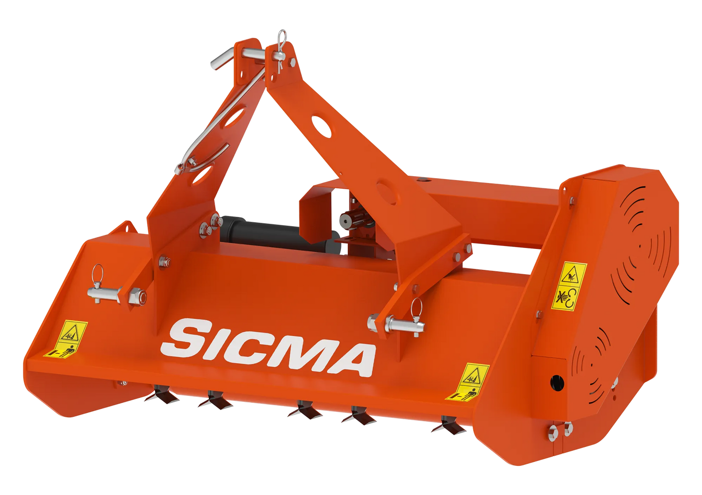 Vista frontale del trinciatutto Sicma TA con coltelli e attacco a tre punti categoria 1.