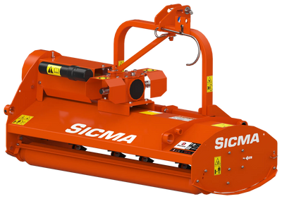 Vista posteriore del trinciatutto Sicma TB 125 che evidenzia la robustezza della struttura e la presenza dei mazze per la trinciatura.