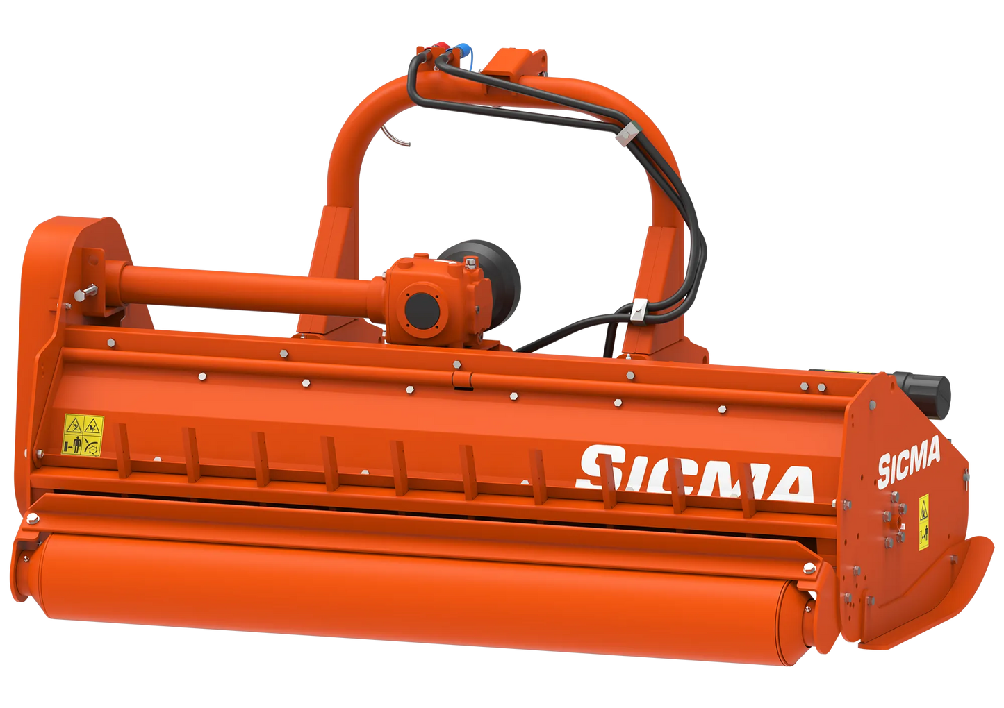 Trinciatutto SICMA spostabile – vista posteriore con telaio rinforzato, trasmissione centrale e rullo stabilizzatore.