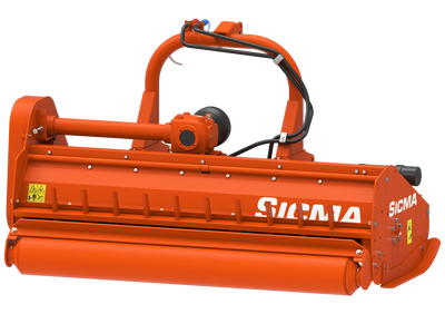 Trinciatutto SICMA spostabile – vista posteriore con telaio rinforzato, trasmissione centrale e rullo stabilizzatore.