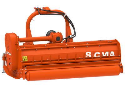 Trinciatutto SICMA spostabile – vista posteriore angolata con attacco a tre punti e trasmissione laterale.