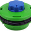 Testina di ricambio per decespugliatore, compatibile con vari modelli. Design robusto in plastica verde con manopola blu per un facile montaggio. Filo di nylon resistente incluso. Ideale per tagliare erba e sterpaglie. Accessorio per giardinaggio.
