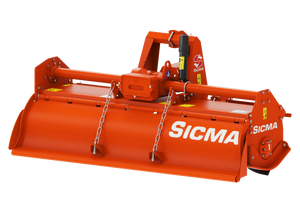 Vista posteriore completa della fresatrice RD Sicma con struttura compatta e protezioni posteriori.
