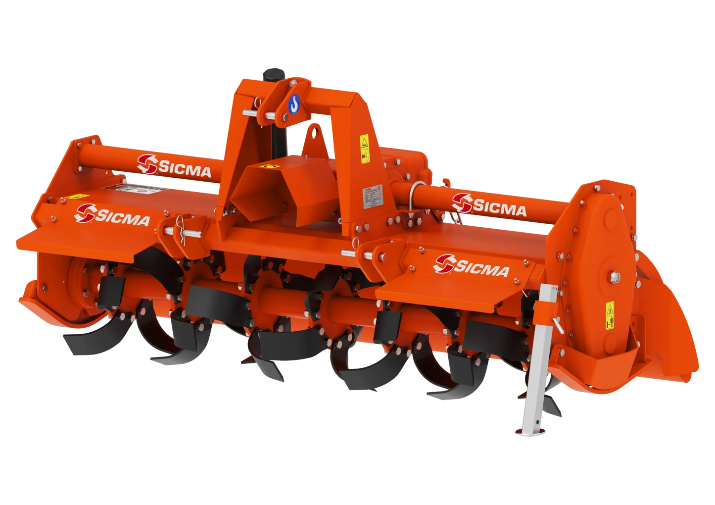 Vista laterale anteriore della fresatrice RD Sicma con struttura rinforzata e supporti laterali.
