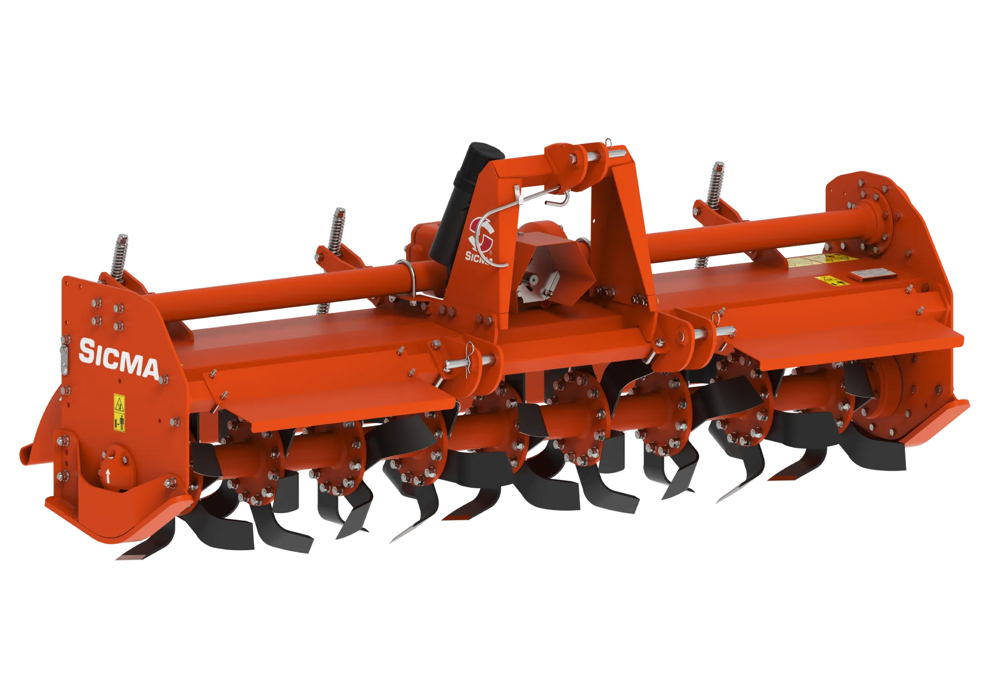 Vista frontale della fresatrice RM Sicma con rotore a zappe ben visibile e struttura compatta.
